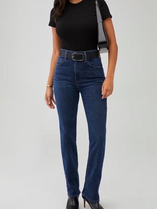 Favorite Daughter Denim - Favorite Daughter The Valentina Dark Indigo High-Rise Boot-Cut Jeans